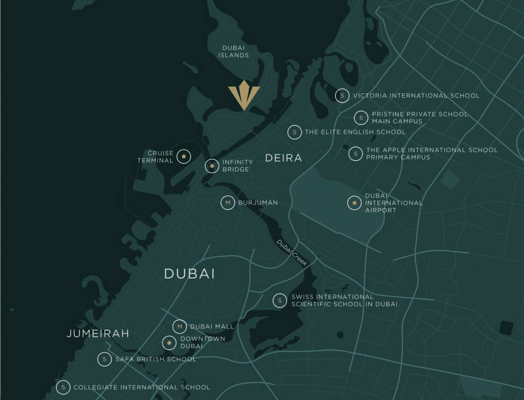 Dubai Islands Location Map