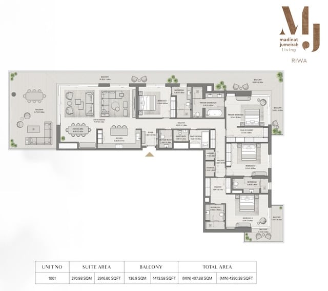 RIWA Four Bedroom Floor Plan
